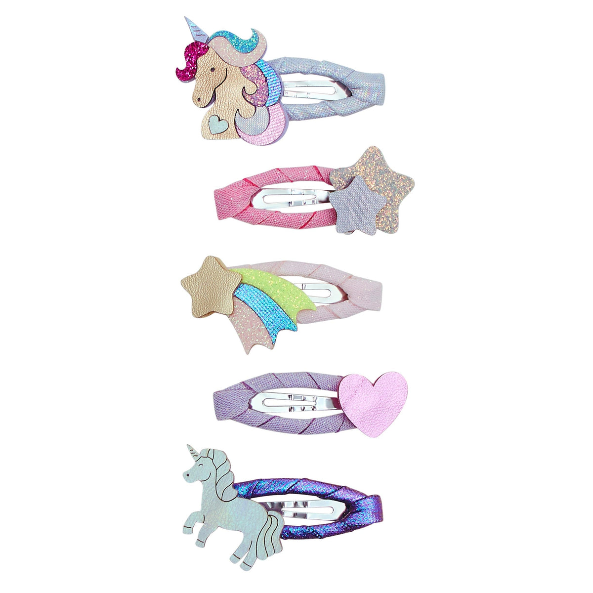 Mimi and Lula Unicornland mini hair clips bright multi, unicorns stars and hearts