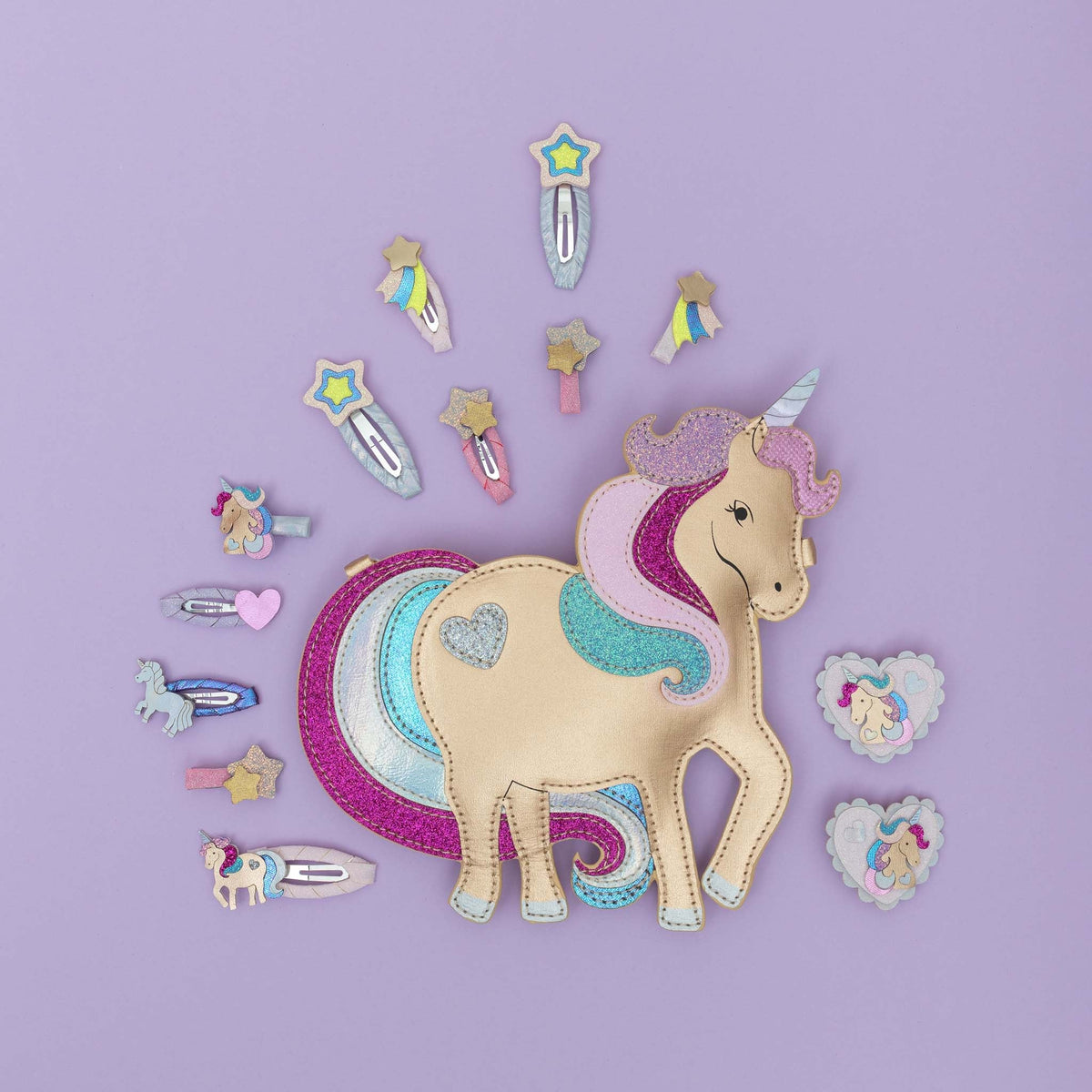 Unicorn Heart Salon Clips PINK