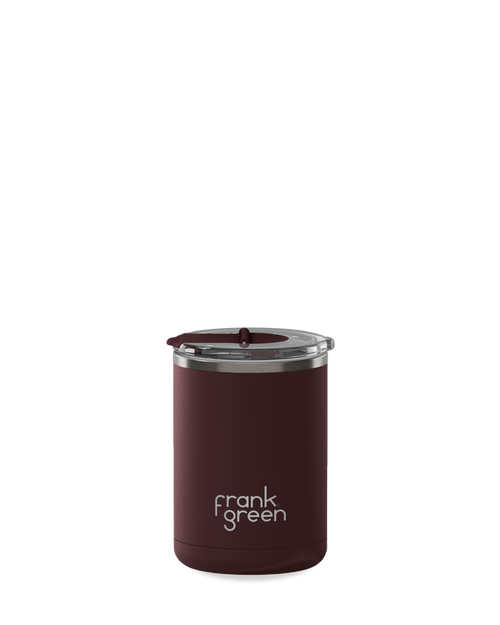 355ml Chocolate Ceramic Coffee Cup with Hinged Screw Lid