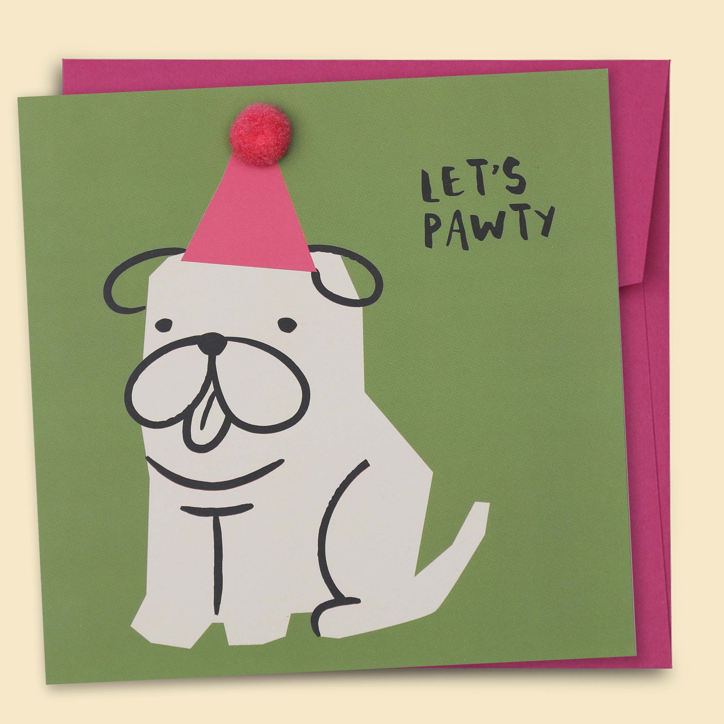 Let's Pawty Card Green