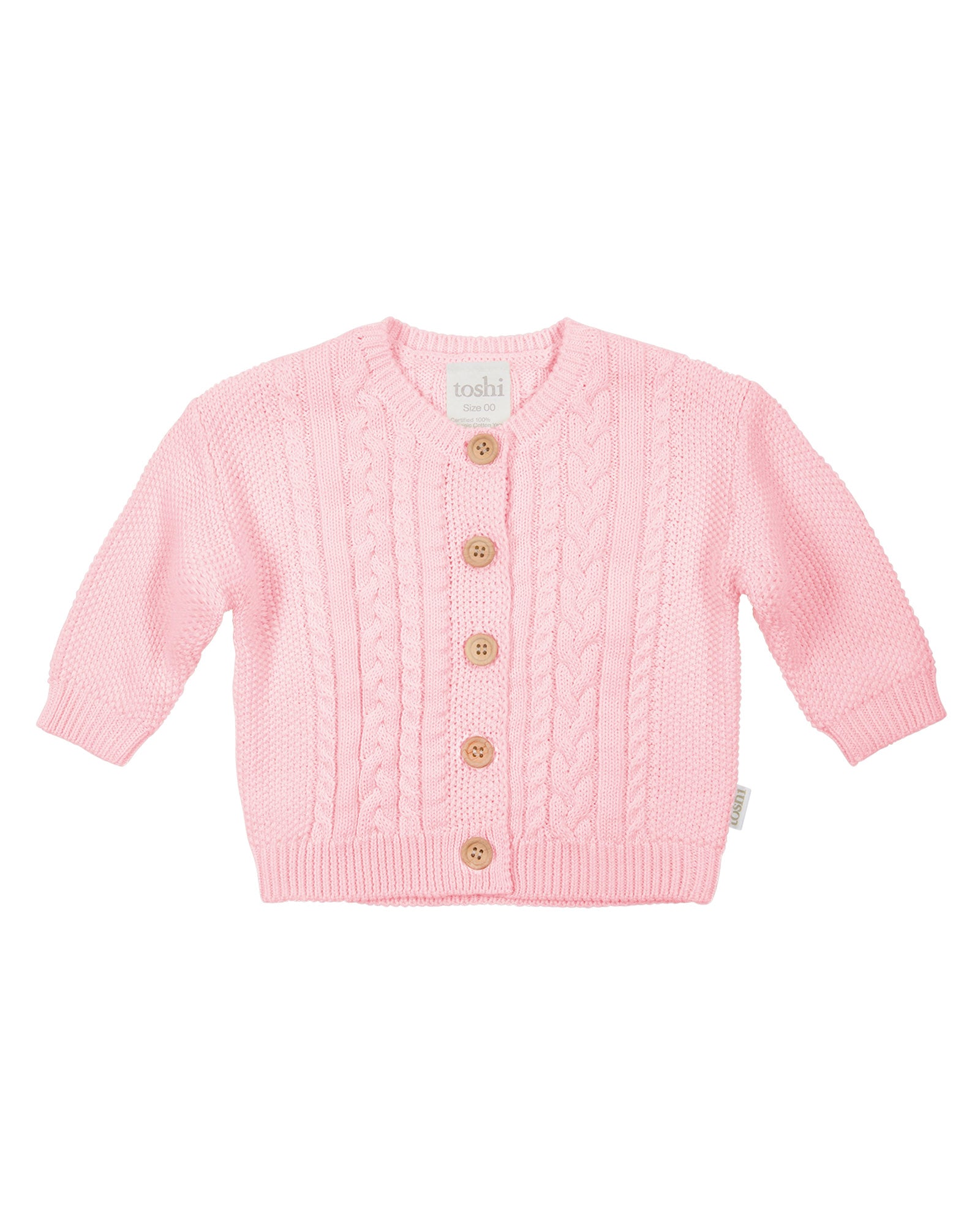 Organic Cardigan Yummy Misty Rose
