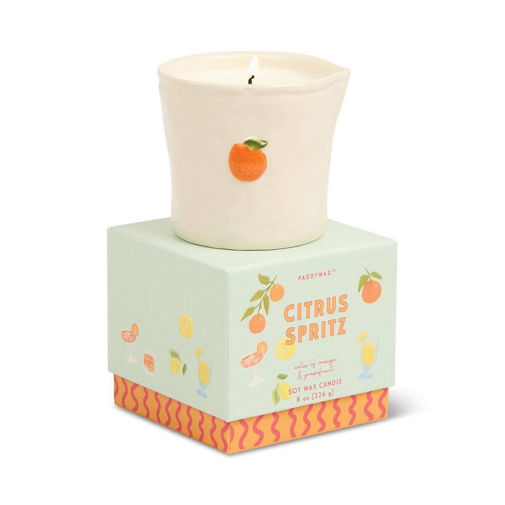 Bistro 8oz Ceramic w/ Embossed Orange & Printed Box - Citrus Spritz