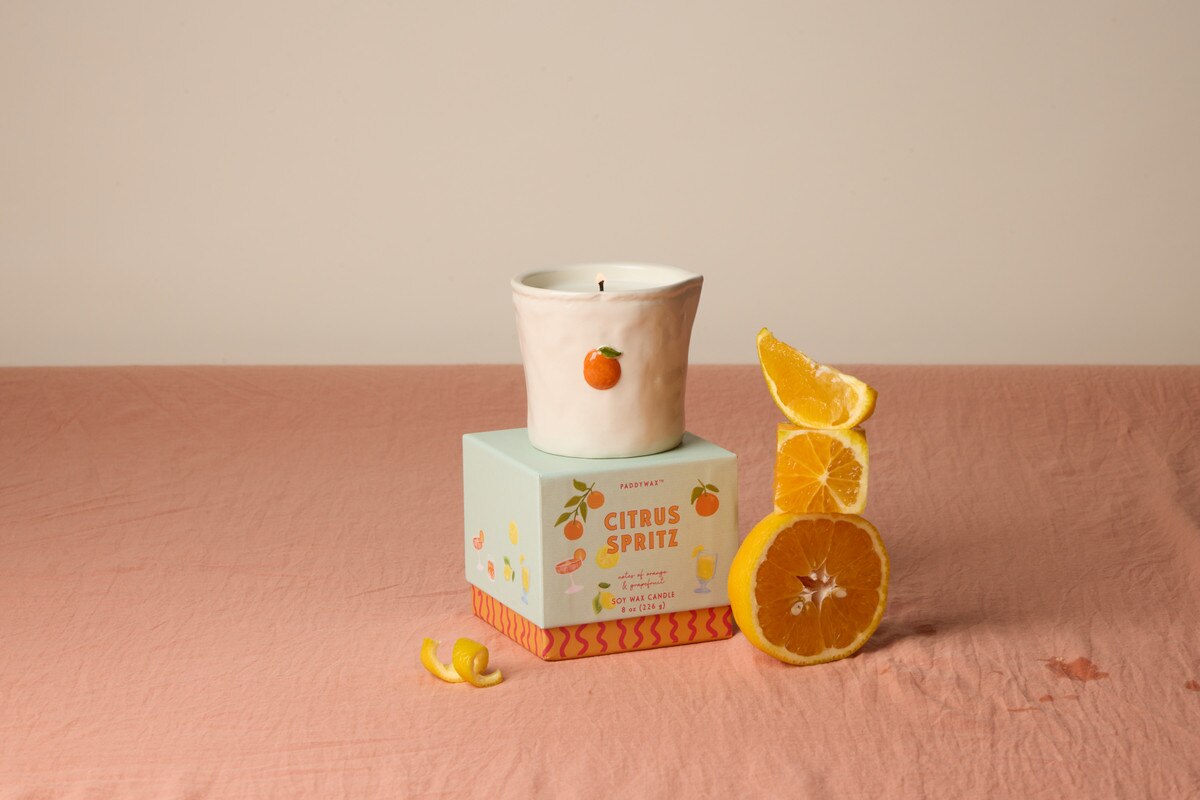 Bistro 8oz Ceramic w/ Embossed Orange & Printed Box - Citrus Spritz