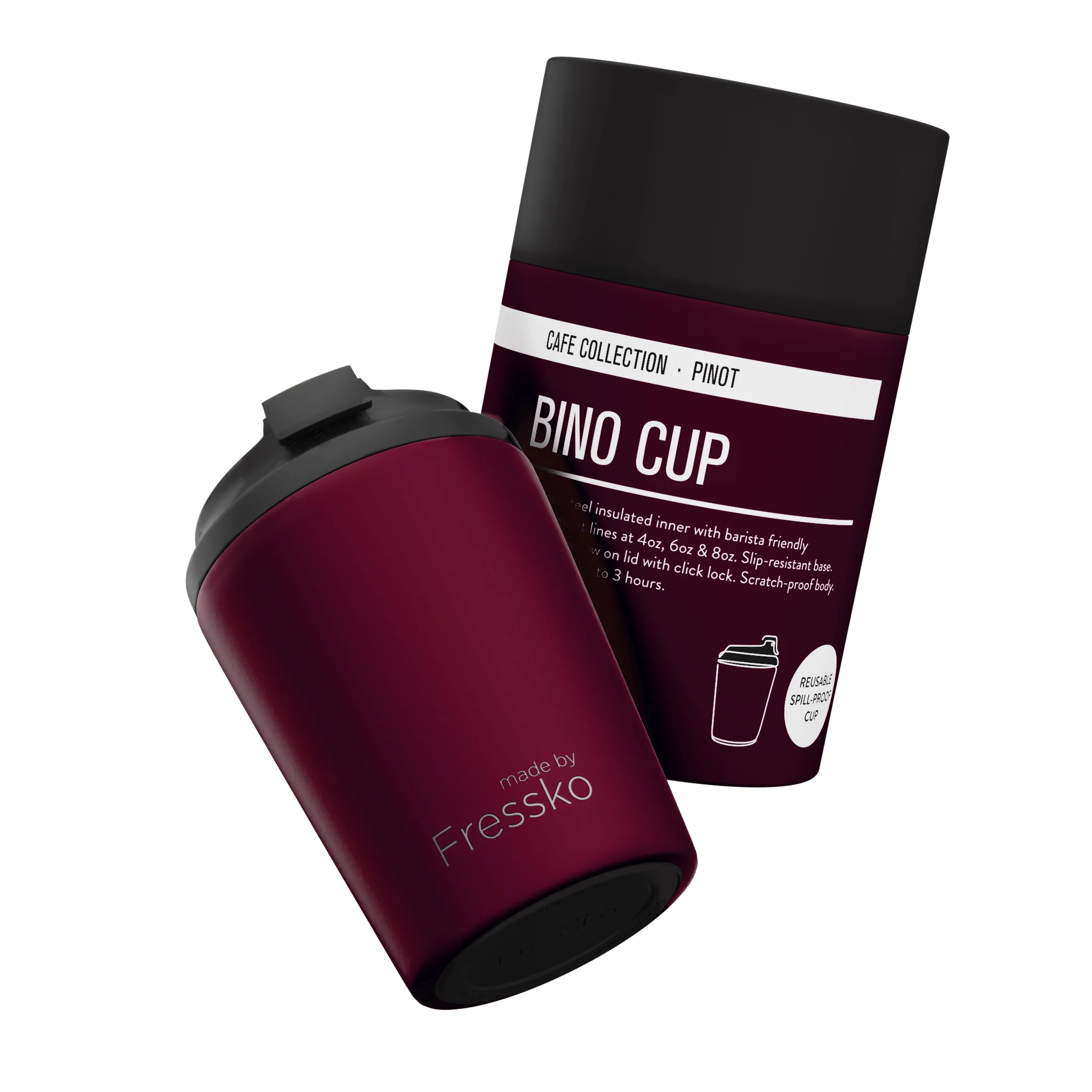 Reusable Coffee Cup - Bino 8oz Pinot