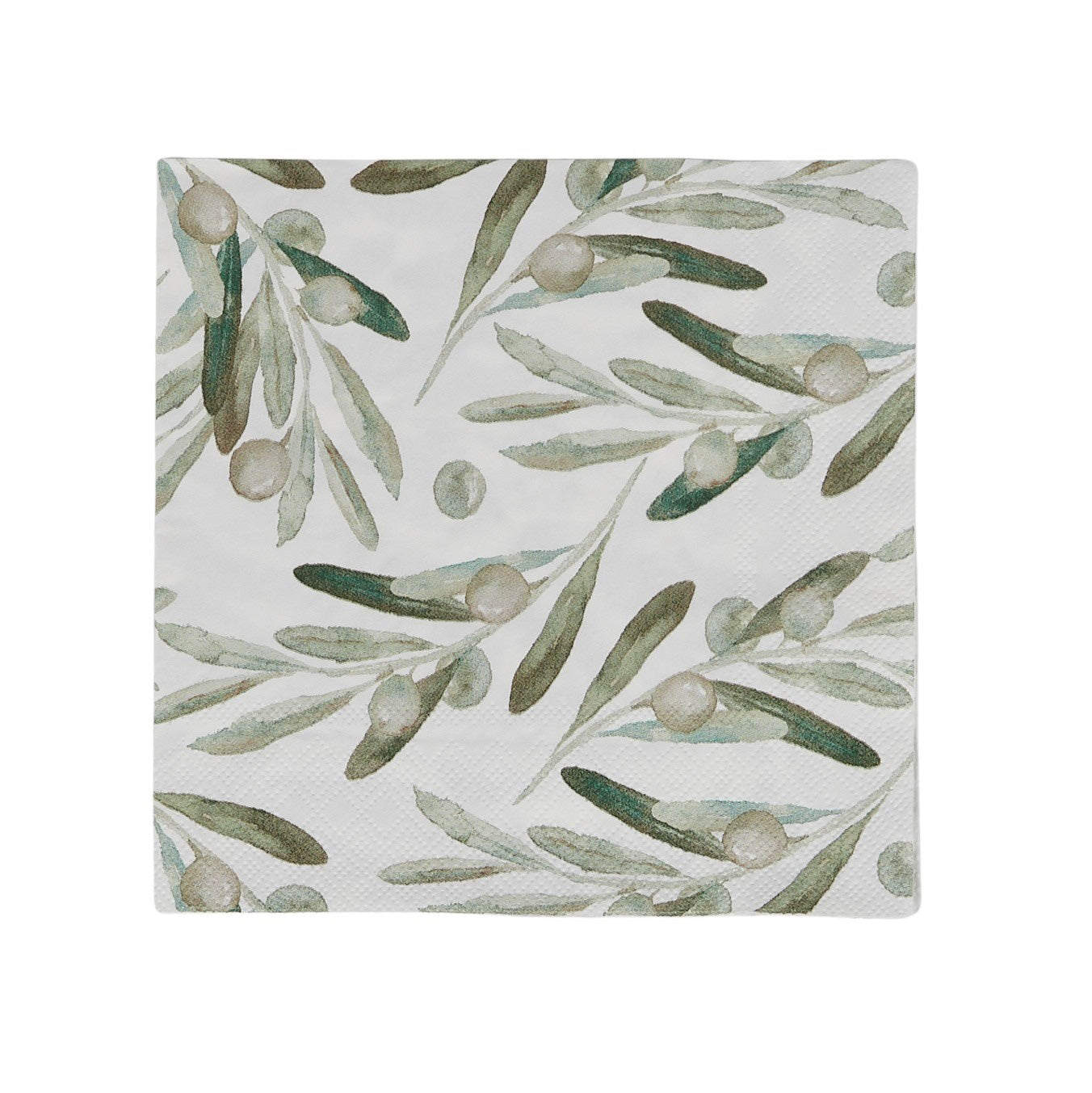 Placemat with green leaf pattern on a white background