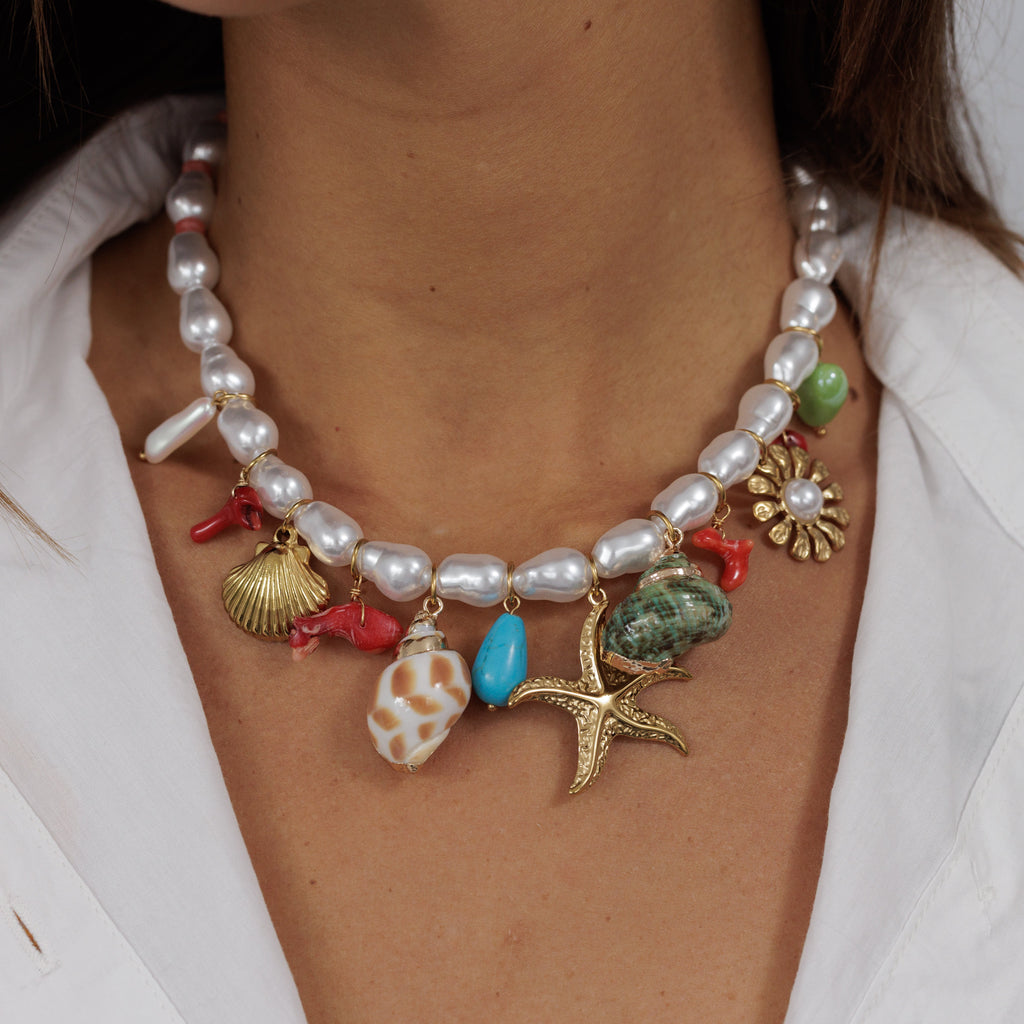Pearl Charm Necklace STN41818