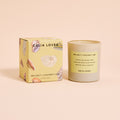celia loves sea salt coconut lime frosted glass soy candle with botanical shell gift box