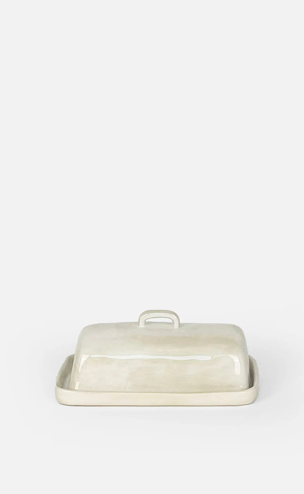 CC Interiors Creamery stoneware butter dish with domed lid and ivory cream glaze