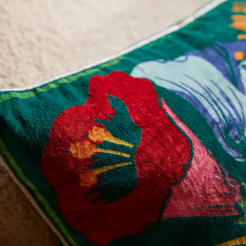 Ines Velvet Cushion - Verdant Feather Insert