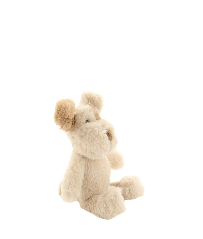 nana huchy buddy the dog rattle, beige plush dog soft toy with floppy ears