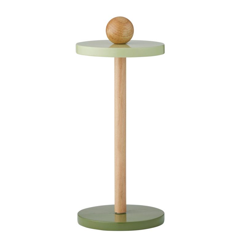 axis wood paper towel holder green with natural wood pole and ball finial