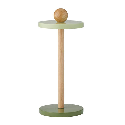 axis wood paper towel holder green with natural wood pole and ball finial