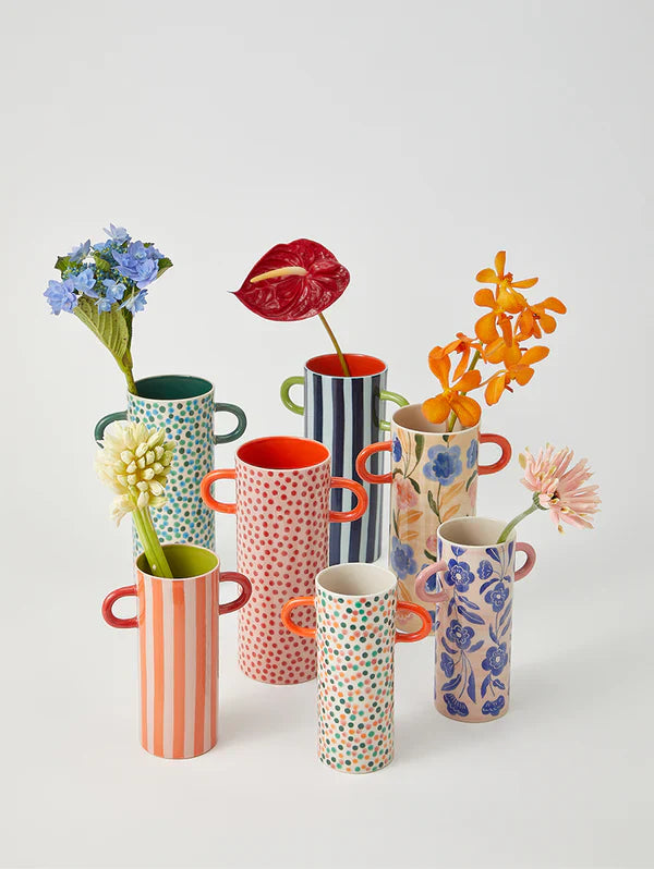 Griffe Blue Stripe Tall Vase
