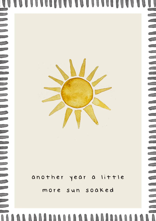 harvey-walker studio another year a little more sun soaked birthday card with kraft envelope