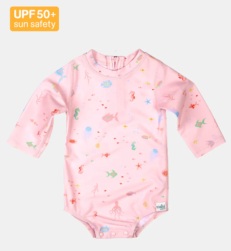 Swim Baby Onesie Long Sleeve Classic - Coral