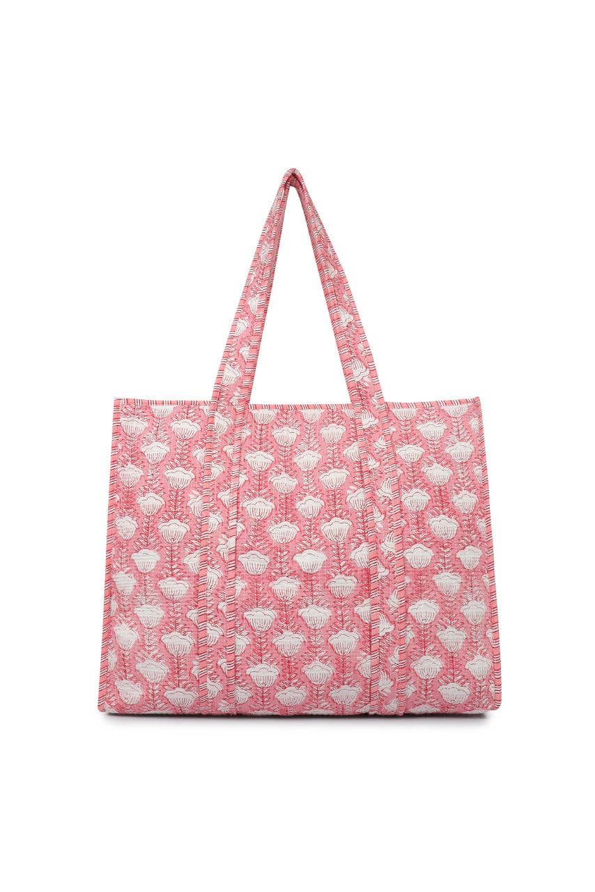 Cotton Tote Bag - Pink Tulip