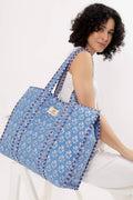 Cotton Tote Bag - Blue Daisy