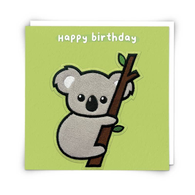 Darwin Koala Greetings Card with Reusable Plushie Patch