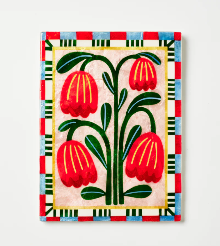 Bloom Nouveau Red Rectangle Wall Art