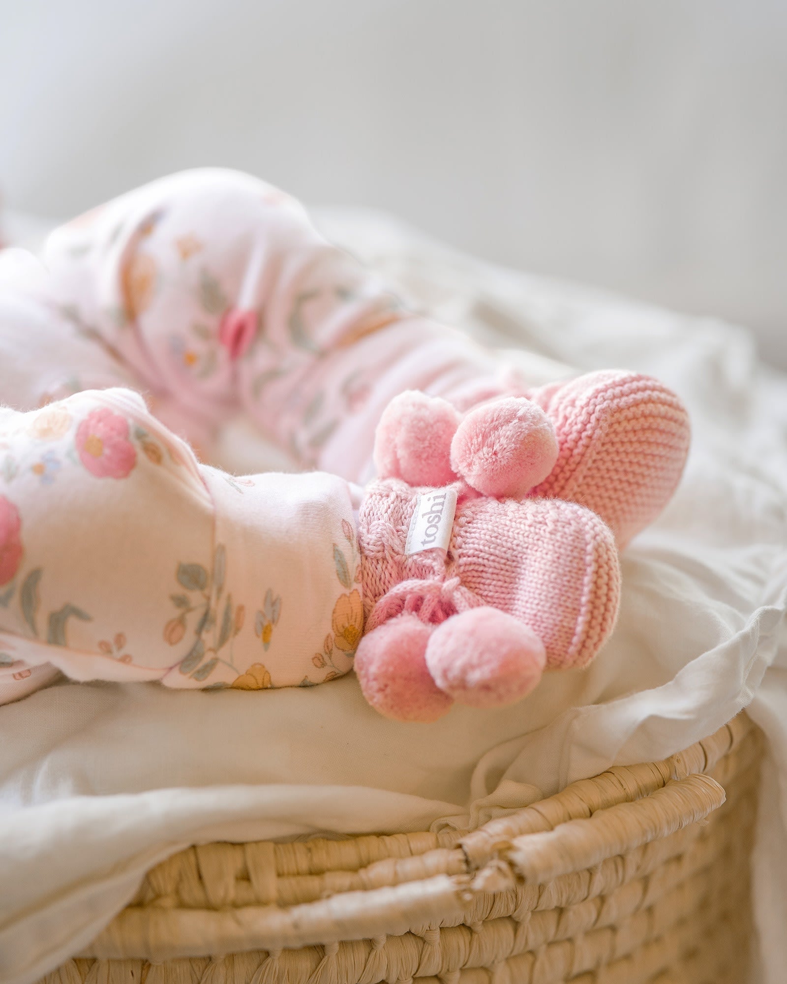 Organic Booties Yummy - Misty Rose