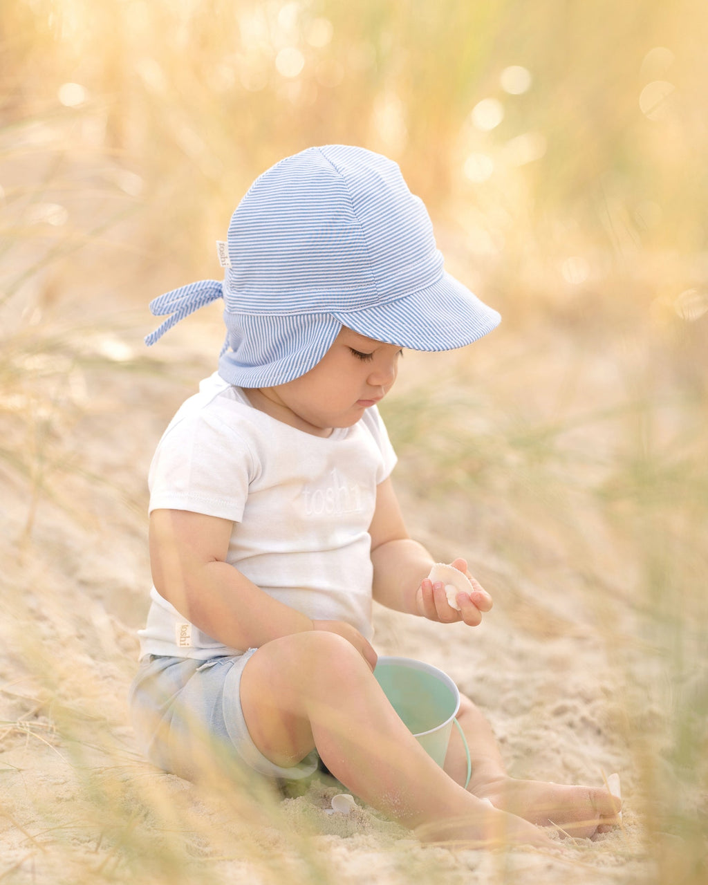 Flap Cap Baby - Sky