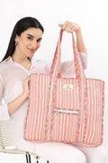 Cotton Tote Bag With Zip - Cronulla Stripe