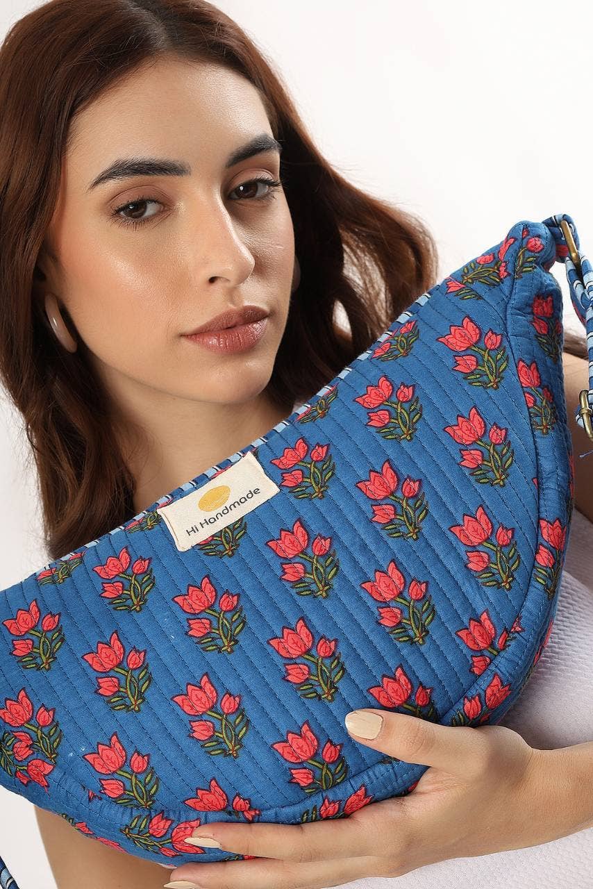 Cotton Sling Bag - Blue