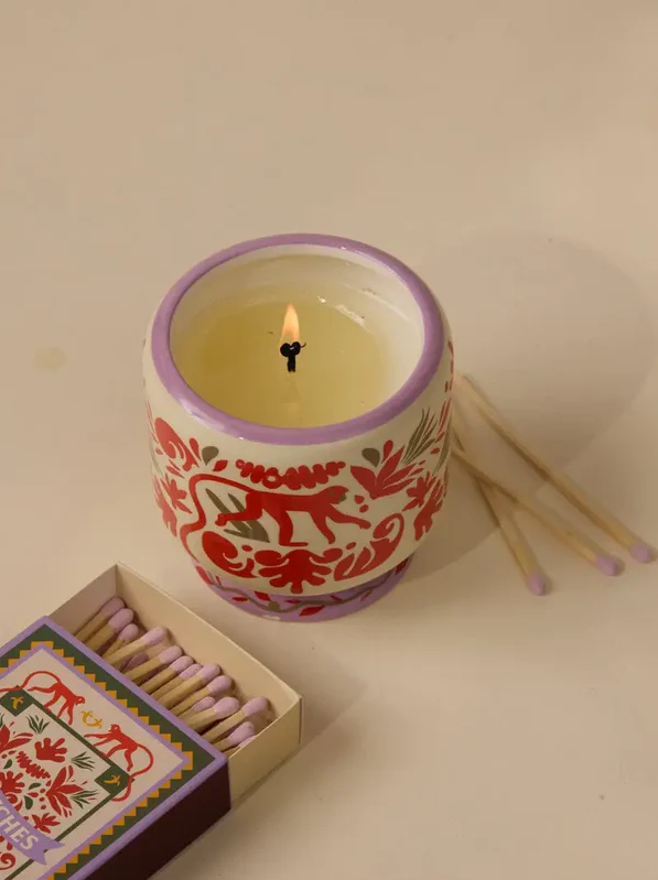 Adopo Jungle Ceramic Candle - Coconut & Amber Boxed