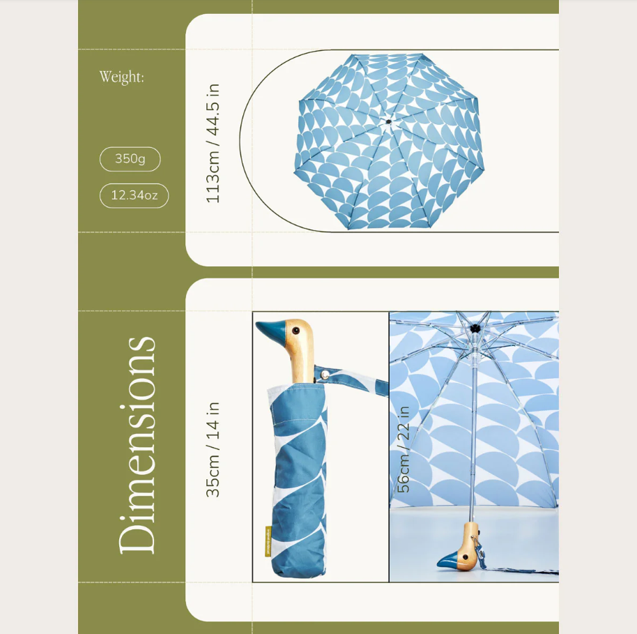 Duck Umbrella Compact - Denim Moon