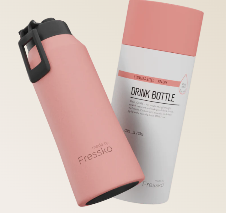 Drink Bottle 1L (Stainless Steel) - Peachy