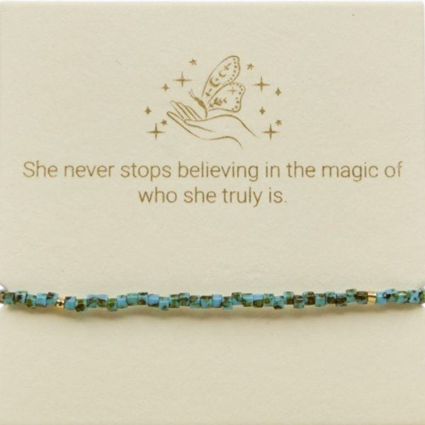 Turquoise Tort and Gold Inspiration Bracelet