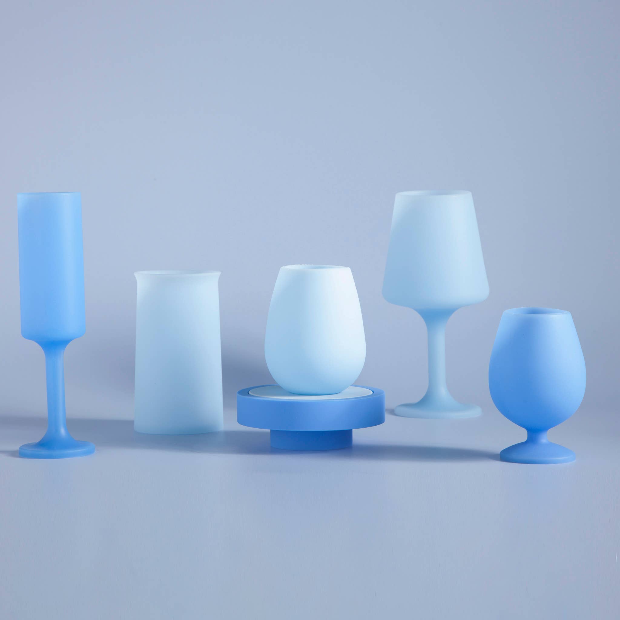 Sky + Kingfisher | Stemm | Silicone Unbreakable Wine Glasses