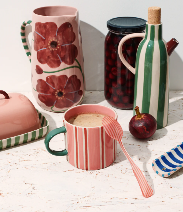 Bloomie Pink Stripe Mug