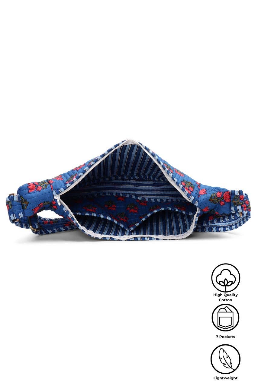 Cotton Sling Bag - Blue