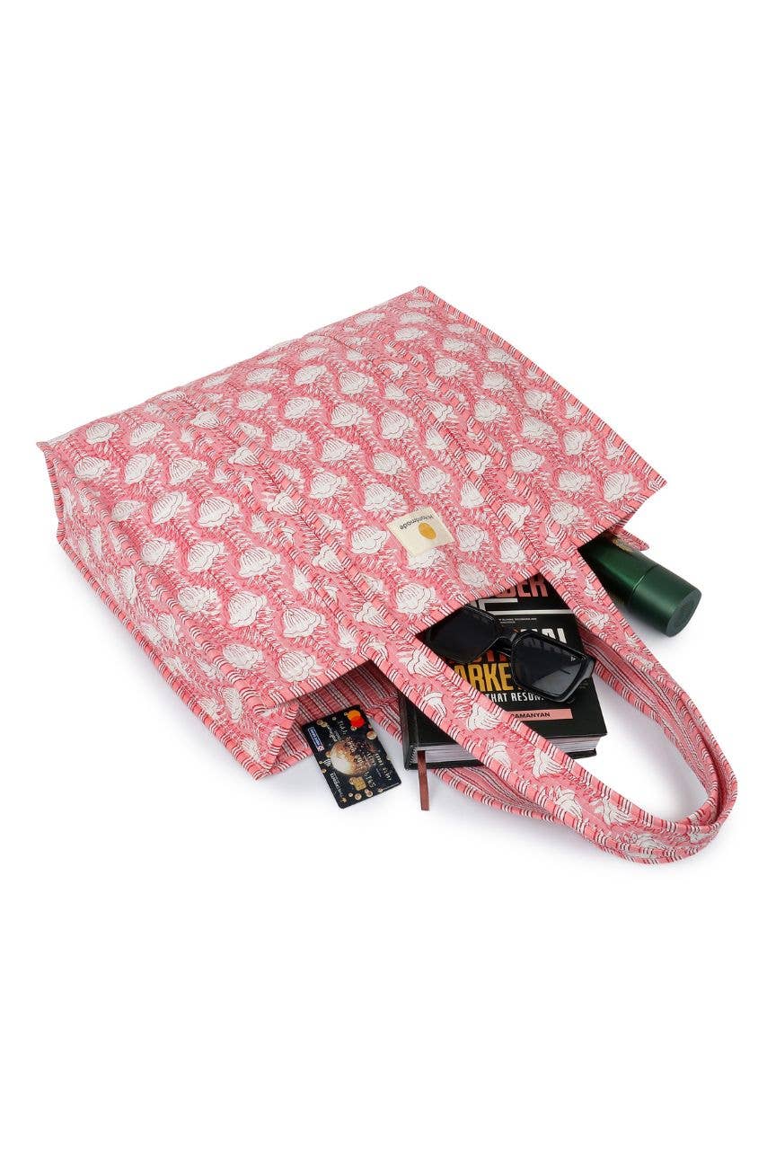 Cotton Tote Bag - Pink Tulip