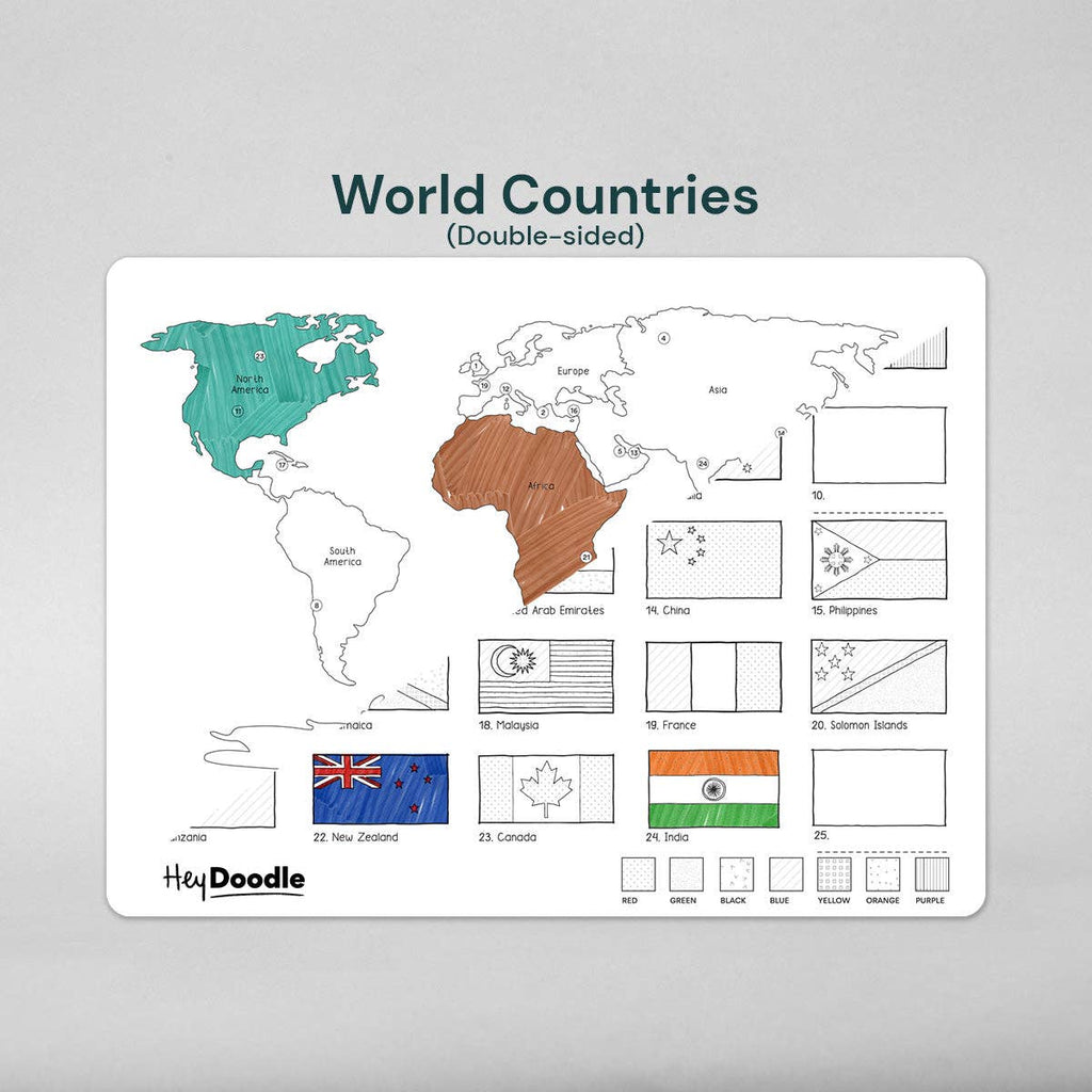 World Countries Classic Colouring & Doodle Mat