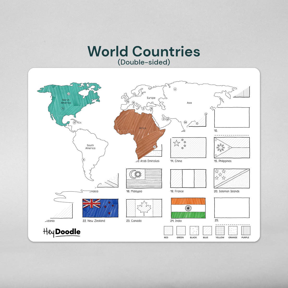 World Countries Classic Colouring & Doodle Mat