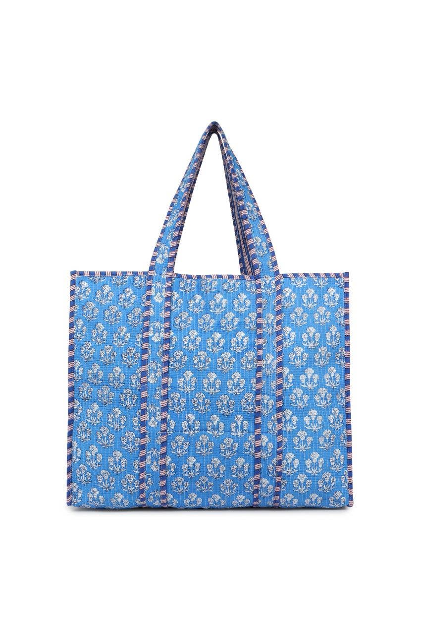 Cotton Tote Bag - Blue Daisy