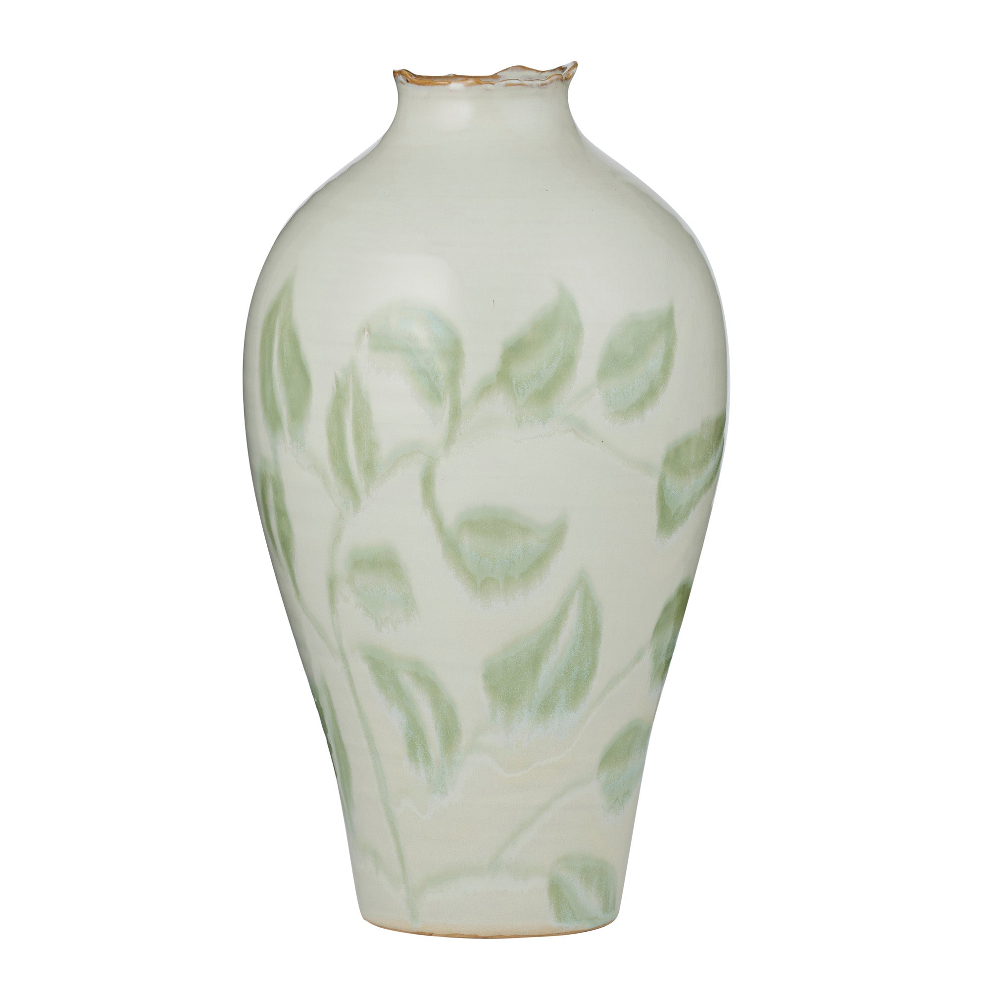 Winslet Ceramic Vase 23.5x40.5cm Nat/Grn