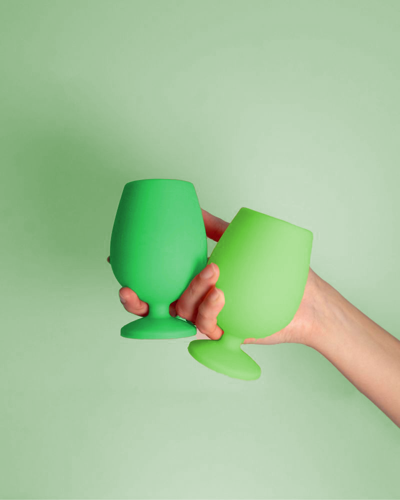 Gerbera + Leaf | Stemm | Silicone Unbreakable Wine Glasses