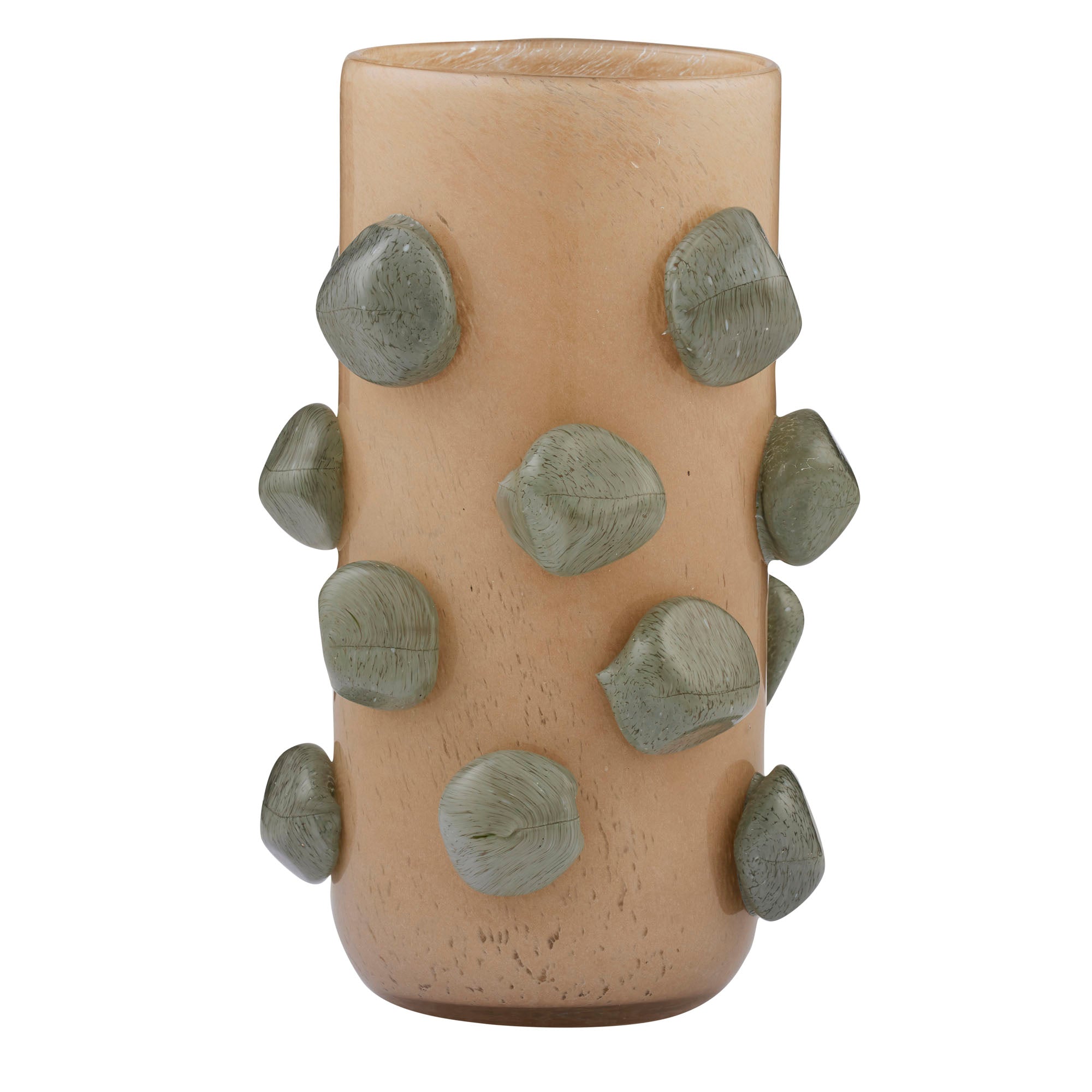 Miles Glass Vase 18.5x30cm Taupe/Steel