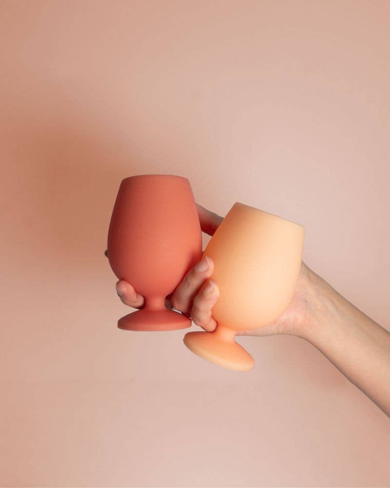 Terra + Peach | Stemm | Silicone Unbreakable Wine Glasses