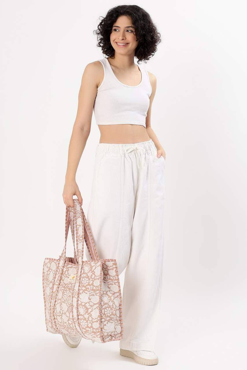 Cotton Tote Bag - Beige