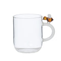 Bee Glass Mug 8x12x10cm Clear/Amber