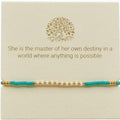 Aqua, White and Gold Inspiration Bracelet