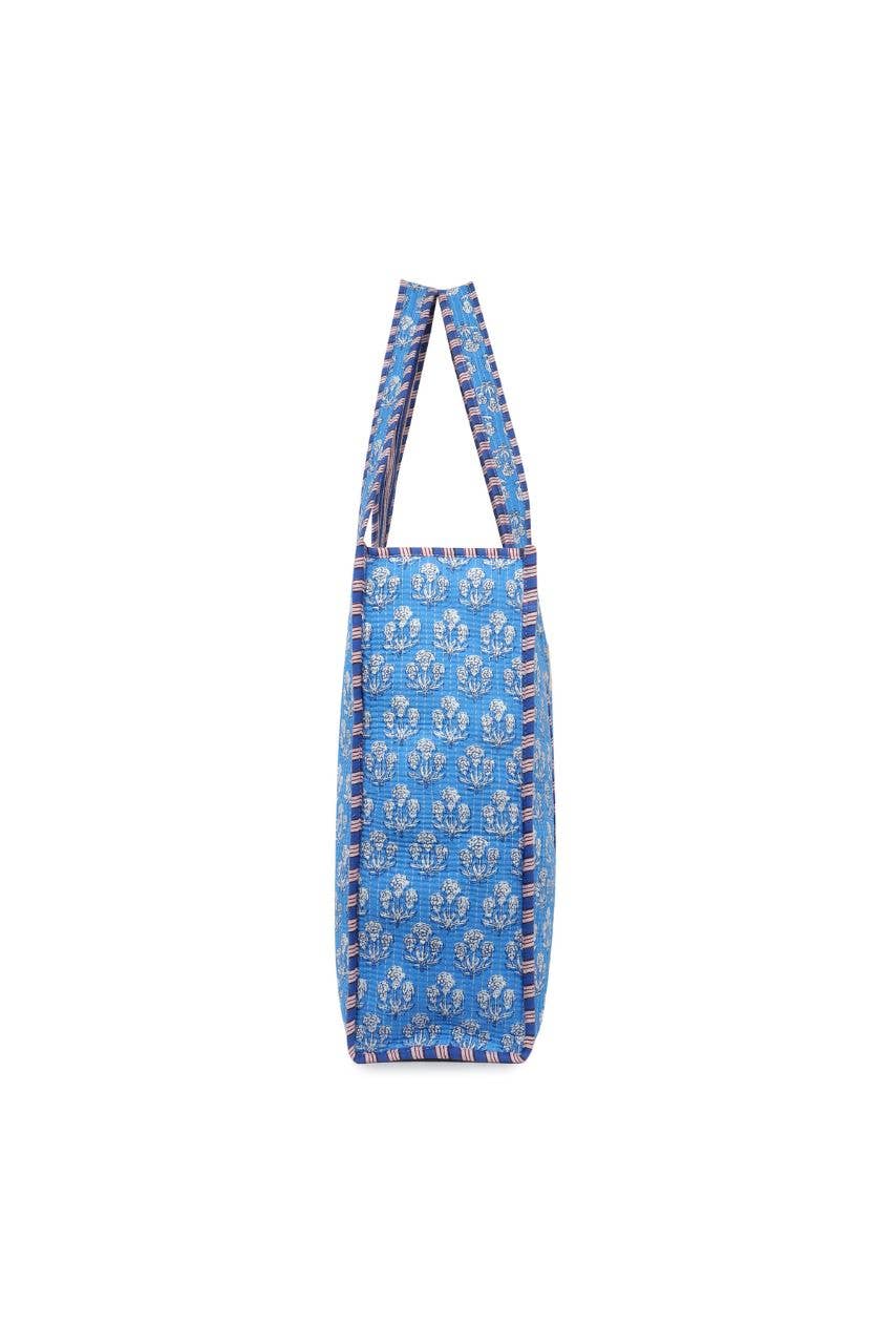 Cotton Tote Bag - Blue Daisy