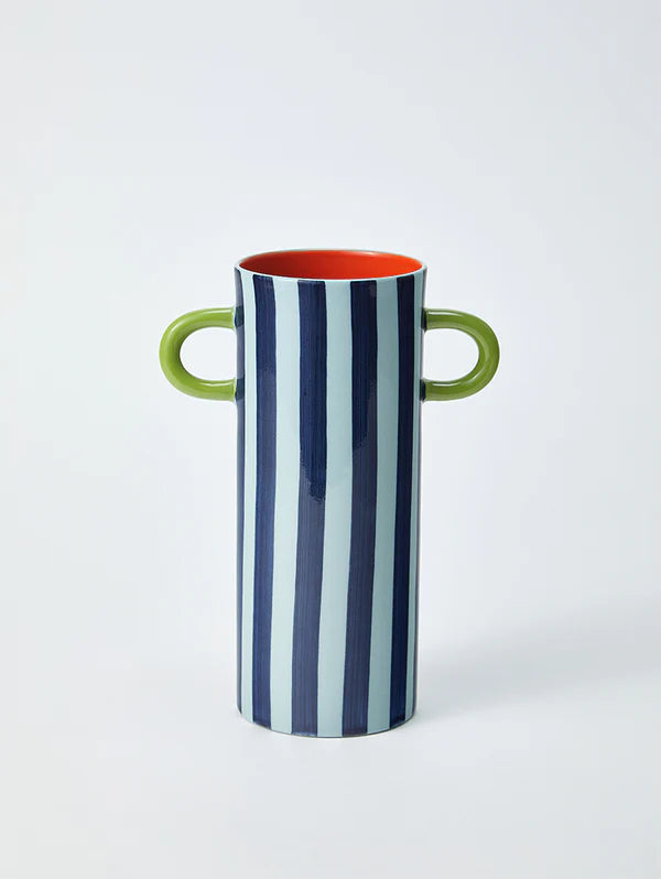 Griffe Blue Stripe Tall Vase